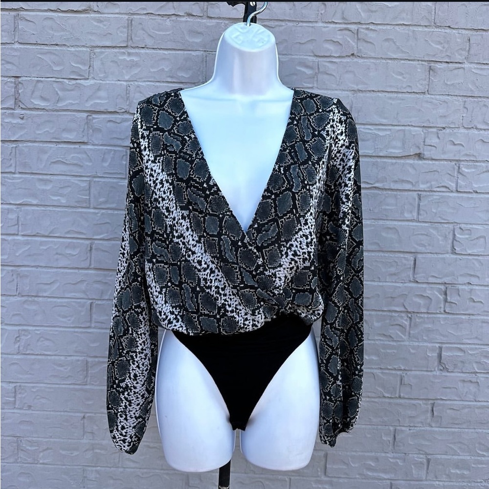 Fashion Nova Wrap Bodysuit with Fitted Style